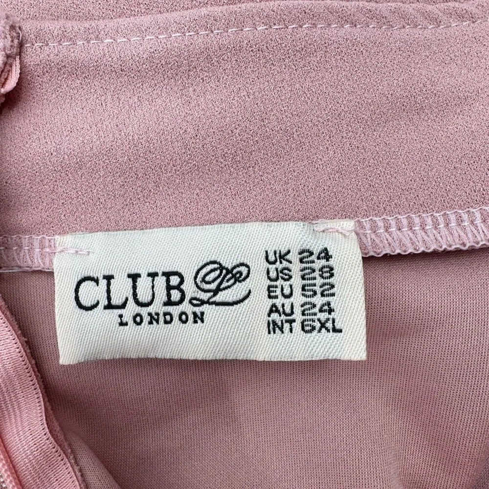 Club London Pink Ruffle Tiered Mini Dress Plus Size 24 US 6XL - Picture 4 of 6